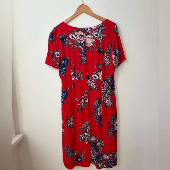 Anthropologie Maeve Red Floral Caldwell Dress - Picture 11 of 13